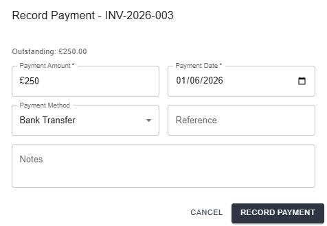 Record payment